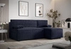 Rohová sedací souprava s funkcí spaní Brandon námořnicky modrá pravý roh měkká tkanina s charakteristickou smyčkovou povrchovou nádobou na lůžkoviny