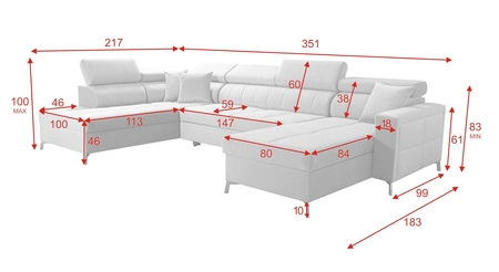 Nausa VI rohová sedačka s funkcí spaní tmavě modrá pravá stylová rohová sedačka do obývacího pokoje s pohodlnou povrchovou úpravou sametové látky