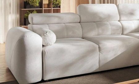 Rohová sedací souprava s funkcí spaní Cantare II Lux béžová pravá pohodlná rohová sedací souprava do obývacího pokoje se zvýšenou podnožkou měkká látka