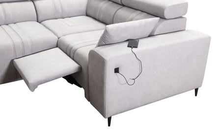 Rohová sedací souprava s funkcí spaní Castel II Lux růžová pravá pohodlná rohová sedací souprava do obývacího pokoje s pohodlným výsuvným podnožníkem