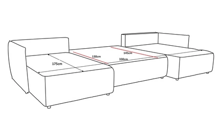 Rohová sedací souprava s funkcí spaní Oroso U béžový kontejner na lůžkoviny měkká sametová tkanina s hydrofobní vrstvou dekorativní prošívání
