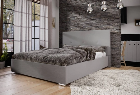 Čalouněná postel Burgos 160x200 šedá s čelem v moderním stylu ideální do ložnice