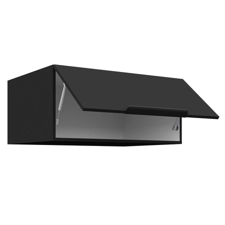 Nástěnná skříňka černá 80 NAGU-36 1F kovová hrana úchytky kuchyňská skříňka odolná proti páře vysoké teplotě a rozlití tekutin