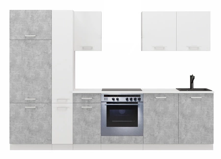 Kuchyňská sestava Toni 290 cm bílá / světlý beton vypadá skvěle v moderních interiérech