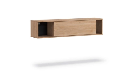 Tutti nástěnná skříňka 135 cm dub hickory minimalistický design stylový jednoduchý tvar nábytku s bezúchytkovým čelem