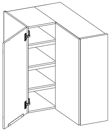 Závěsná rohová kuchyňská skříňka Style 60x60 GN-90 2F skříň odolná proti páře vysoké teplotě a rozlité kapalině
