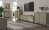 Komoda Kioto II 84 cm eukalyptus minimalistický design ideální návrh komody do ložnice nebo obývacího pokoje černé úchyty