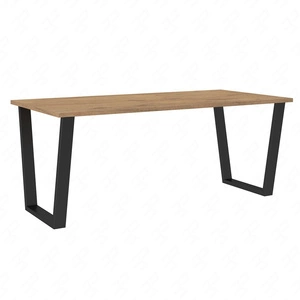 Stůl Woburn 185x67 cm dub lancelot / černá jednoduchá forma nábytku obohacená o stylové černé nohy v loftovém stylu odolné proti rozlití desky