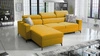 Rohová sedací souprava s funkcí spaní Savona žlutá levá pohodlná a elegantní rohová sedací souprava s nastavitelnými opěrkami hlavy dekorativní prošívání