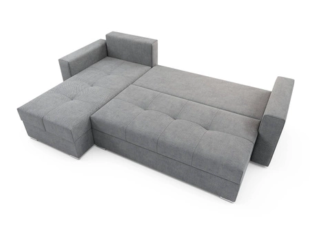 Levá rohová sedací souprava Aldo v šedém jasanu s funkcí spaní zaručuje nejvyšší pohodlí a funkčnost