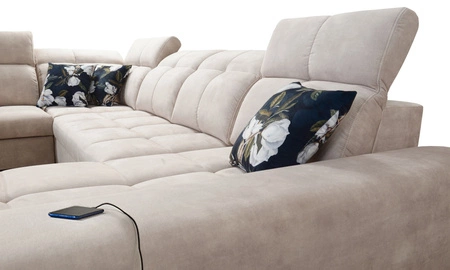 Rohová sedací souprava s funkcí spaní Buffalo X grafitová pravá strana funkční a pohodlná rohová sedací souprava do pokoje s kontejnery na lůžkoviny