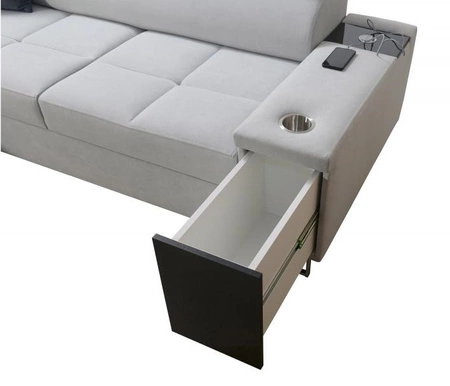 Rohová sedací souprava s funkcí spaní Dafni arctic blue levotočivý výplet pohodlí a funkčnost pro každodenní relaxaci