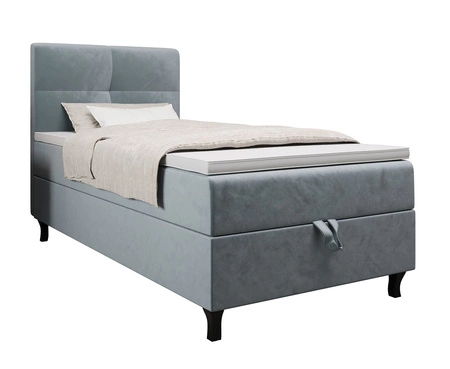 Kontinentální postel Melba 120x200 tyrkysová v moderním skandinávském stylu s čalouněným čelem postel s úložným boxem