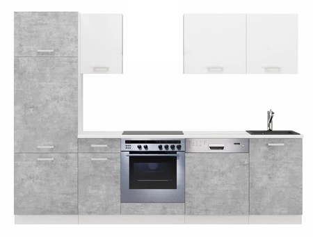 Kuchyňská sestava Toni 270 cm bílá / světlý beton vypadá skvěle v moderních interiérech