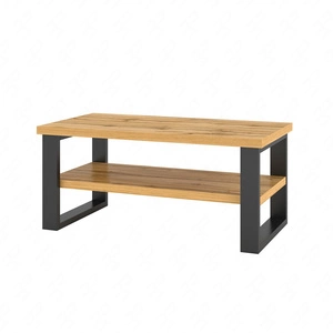 Konferenční stolek Halle 110 cm dub wotan stabilní kovový rám stolek s odkládací deskou odolnou proti polití