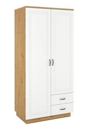 Šatní skříň Scandi 120 cm dub artisan / bílá funkční nábytek klasický design ideální šatní skříň do šatny nebo předsíně