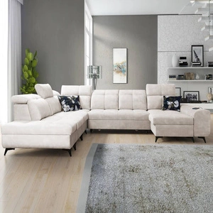 Rohová sedací souprava s funkcí spaní Buffalo X krémová pravá strana Funkční a pohodlná rohová sedací souprava do pokoje s kontejnery na lůžkoviny