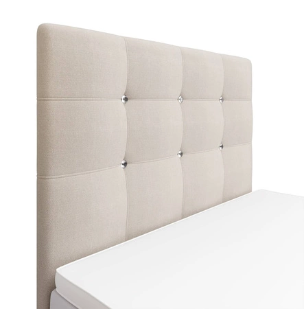 Kingston 90x200 béžová kontinentální postel v moderním skandinávském stylu s čalouněným záhlavím s krystaly postel s úložným boxem