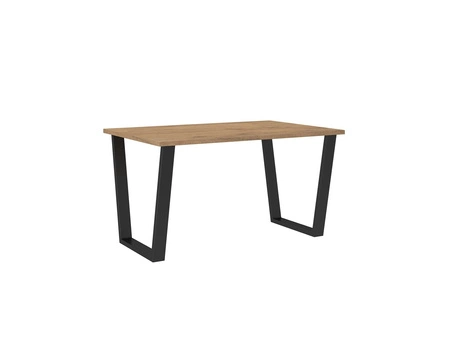 Woburn stůl 138x90 cm dub lancelot / černá jednoduchá forma nábytku obohacená o stylové černé nohy v loftovém stylu odolné proti rozlití desky