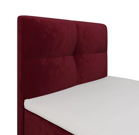 Vínová kontinentální postel Melba 90x200 v moderním skandinávském stylu s čalouněným čelem postele s úložným boxem