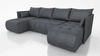 Rohová sedací souprava s funkcí spaní Selva U šedá zajímavě prezentovaná rohová sedací souprava do obývacího pokoje sametová látka s elegantní strukturou