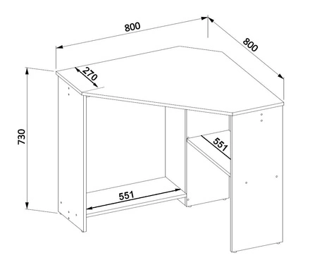 Rohový psací stůl Rino 80x80 cm bílý stylový a funkční do kanceláře nebo pokoje pro mládež