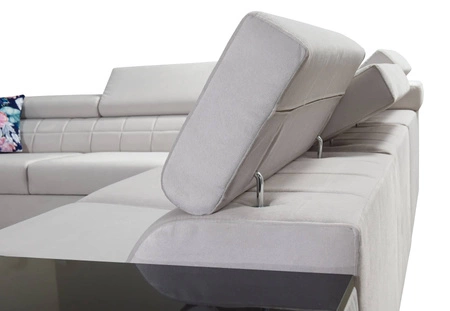 Rohová sedačka s funkcí spaní Belvi II tmavě béžová pravá elegantní a ergonomická rohová sedačka do obývacího pokoje praktický úložný prostor v boční části