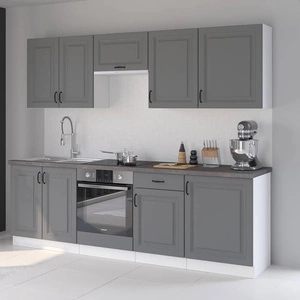 Sada kuchyňského nábytku Tilos 250 cm Skříňky vypadají skvěle ve skandinávských klasických i moderních interiérech