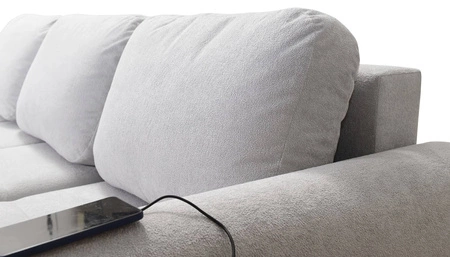 Rohová pohovka s funkcí spaní Gentle modrá pravá strana Stylový design rohové rozkládací pohovky vyznačující se zaoblenými tvary