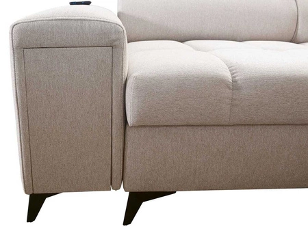 Rohová sedací souprava s funkcí spaní Bolmso II fialová levá rohová sedací souprava s kontejnerem na ložní prádlo s plnovýsuvnou zásuvkou v boční části nábytku