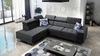 Černá levá rohová pohovka Hampton VII s funkcí spaní do pokoje ze sametové látky s hladkým povrchem