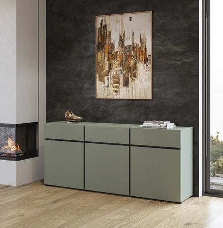 Komoda Cross 180 cm zelená stylový design komody do obývacího pokoje jednoduchá forma v moderním provedení