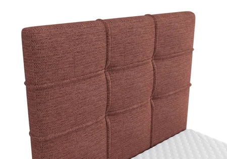 Kontinentální postel Irvine 90x200 cihlová stylová postel s úložným prostorem na lůžkoviny a vysokým čelem zaujme svým elegantním designem