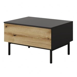 Konferenční stolek Clovis černý / dub evokuje elegantní design konferenčního stolku s prostornou zásuvkou na stabilní podnoži