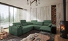 Rohová sedací souprava s funkcí spaní Tesalia III Lux mint pravostranná komfortní rohová sedací souprava s výsuvnou podnožkou a posuvnou funkcí opěradla
