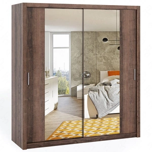 Posuvná skříň Rico se zrcadlem 200 cm dub klášterní funkční nábytek v klasickém stylu skříň určená do ložnice nebo předsíně