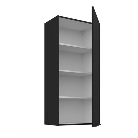 Kuchyňská nástěnná skříňka černá 50 G-108 1F kovová hrana rukojeti odolná proti vlhkosti a poškození skříňky