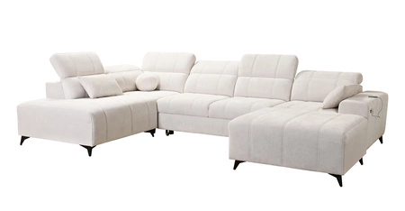 Rohová sedací souprava s funkcí spaní Penejos VI olivová pravá stylová rohová sedací souprava se dvěma nádobami na lůžkoviny odolná tkanina