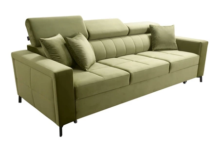 Pohovka s funkcí spaní Nausa šedá nastavitelné opěrky hlavy odolné proti prošití a poškrábání pohodlné při relaxaci