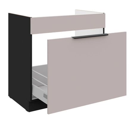 Kuchyňská dřezová skříňka se zásuvkou Tarraco 80 ZL 1S BB hrany úchytek odolné proti vlhkosti a poškození skříňky