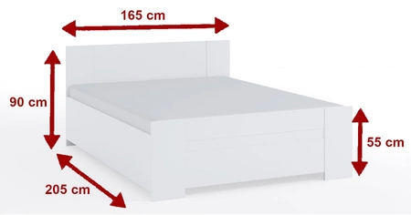 Postel Rico 160x200 cm s úložným prostorem na lůžkoviny bílá ideální postel do ložnice hrany obložené dýhou ABS nadčasový design