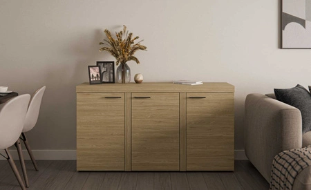 Komoda Rene 149 cm dub olejovaný jednoduchá konstrukce komoda do obývacího pokoje nebo ložnice minimalistický a univerzální design