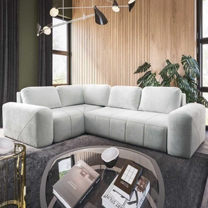 Bovec II ecru rozkládací pohovka ecru levá pohodlná rohová pohovka se stylovou nádobou na lůžkoviny charakteru