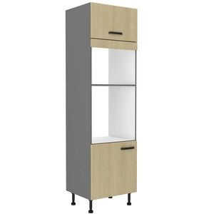 Kuchyňská skříňka Chevron 60 DPM-215 2F pro vestavnou mikrovlnnou troubu a troubu odolnou vůči páře, vysokým teplotám a rozlitým tekutinám