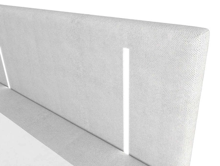 Kontinentální postel Norco 160x200 šedý jasan Stylová postel s úložným boxem Osvětlení v čele postele dodává jedinečný nádech