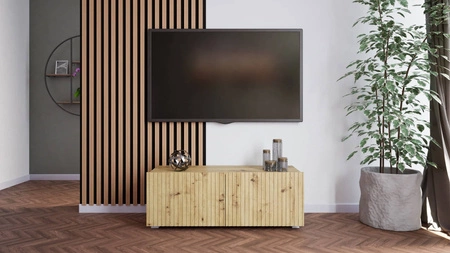 RTV skříňka Chladič 100 cm dub řemeslný s možností zavěšení stylové rýhované čelo elegantní forma nábytku v moderním stylu