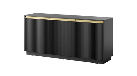 Stylová nástěnná skříňka s frézovanými čely a elegantními úchytkami v barvě broušeného zlata Imperial black furniture set