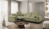 Rohová sedačka s funkcí spaní Penejos II Lux olivová levá pohodlná rohová sedačka do obývacího pokoje s pohodlným výsuvným podnožníkem