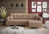 Rohová pohovka s funkcí spaní Wilkins světle hnědá pravá strana stylový a moderní design, který se hodí do každého interiéru