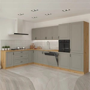 Sada rohového kuchyňského nábytku Delos 210x350 cm ideální pro interiéry ve skandinávském klasickém i moderním stylu